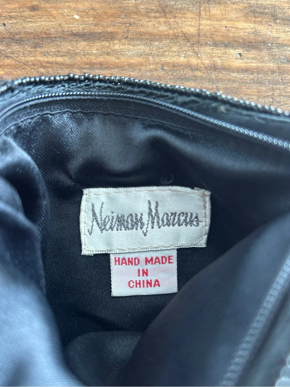 Vintage Neiman Marcus Beaded Star Clutch Pouch Wallet Bag - Small - Black - Glam